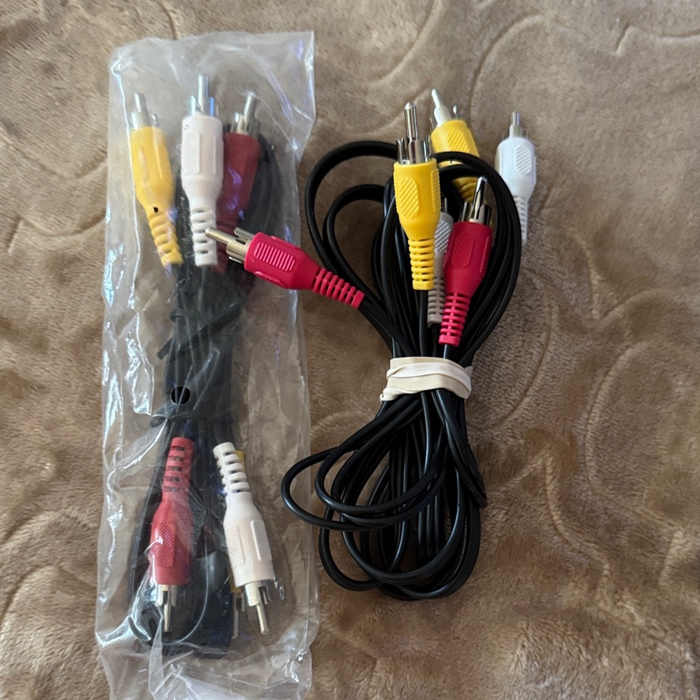 RCA Audio Video Cable Set - Red, Yellow, White 2 sets